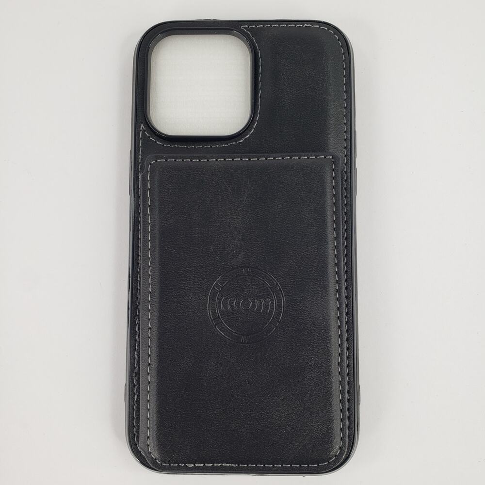 iPhone 14 Plus Black Case & Screen Protector with Wallet ID Card Holder